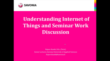 thumbnail of medium Introduction to Internet of Things and Seminar work discussions 4th May 2021